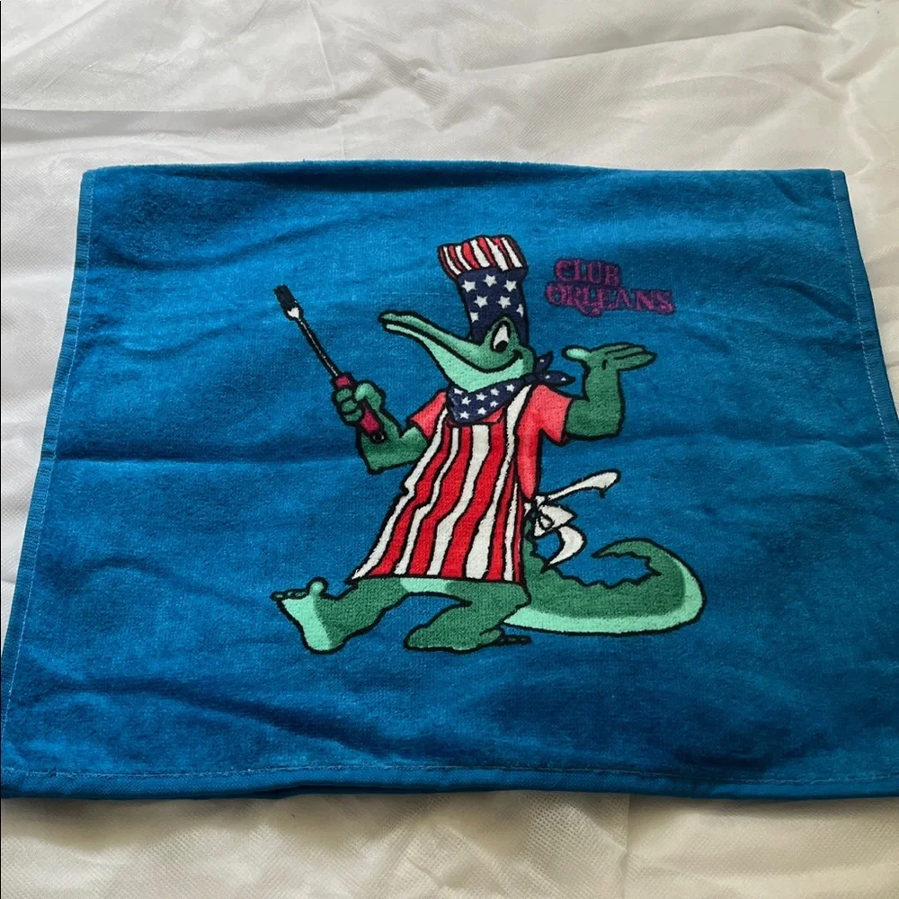 Blue Alligator Hand Towel